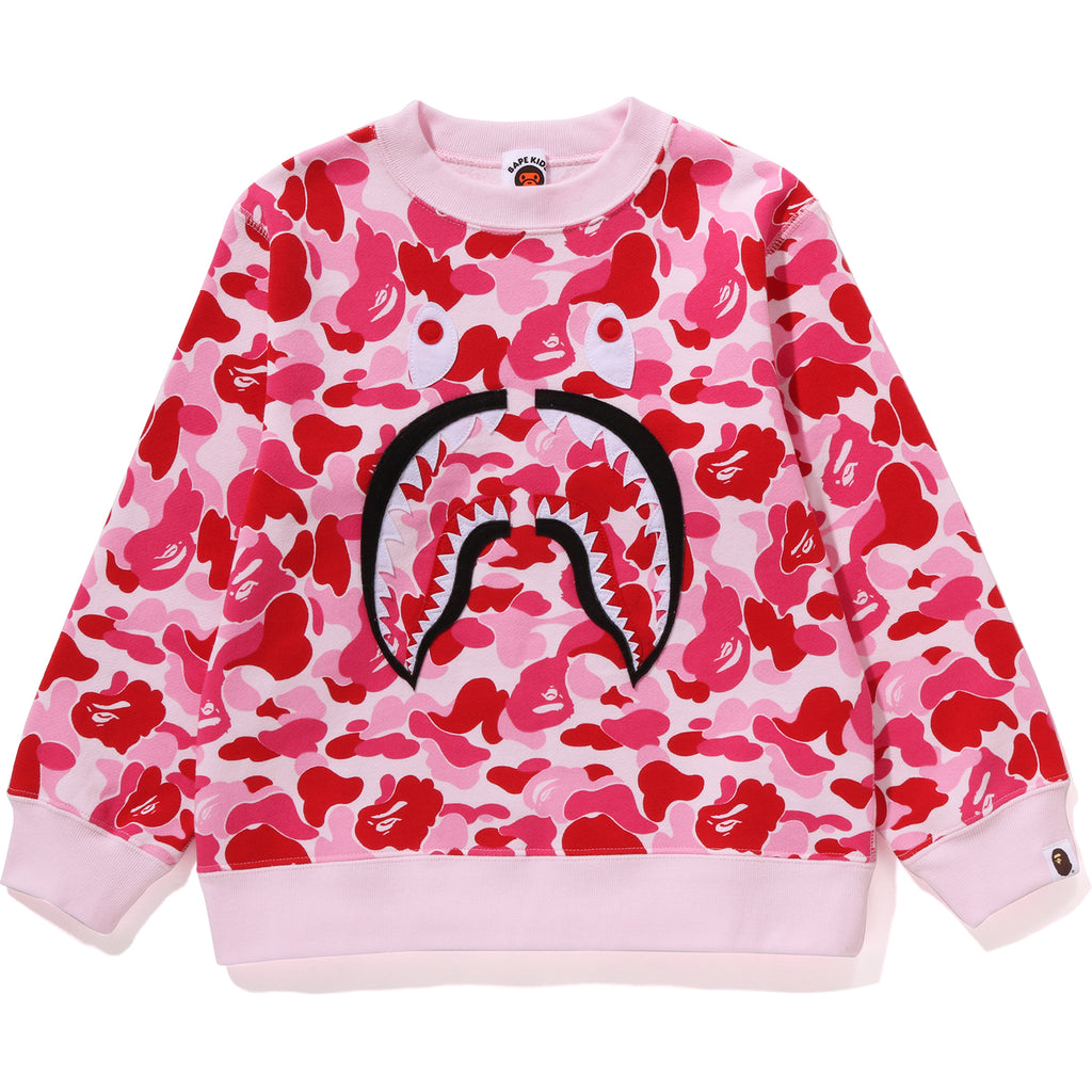 ABC CAMO SHARK PATCH CREWNECK KIDS | us.bape.com