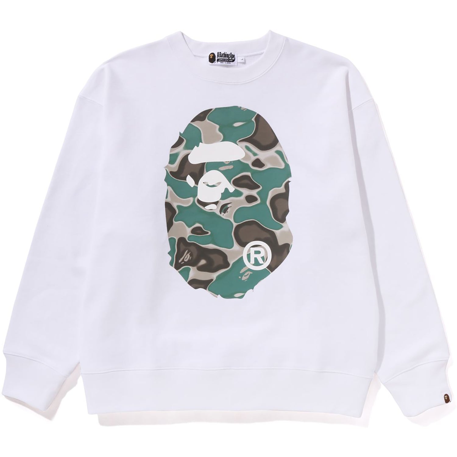 LIQUID CAMO APE HEAD CREWNECK SWEAT RELAXED FIT MENS – us.bape.com