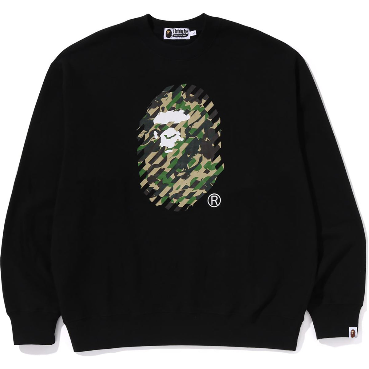 ABC CAMO APE HEAD RELAXED FIT CREWNECK SWEATSHIRT MENS