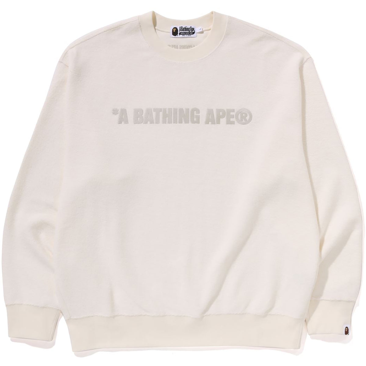 BATHING APE LOGO RELAXED FIT CREWNECK SWEATSHIRT MENS