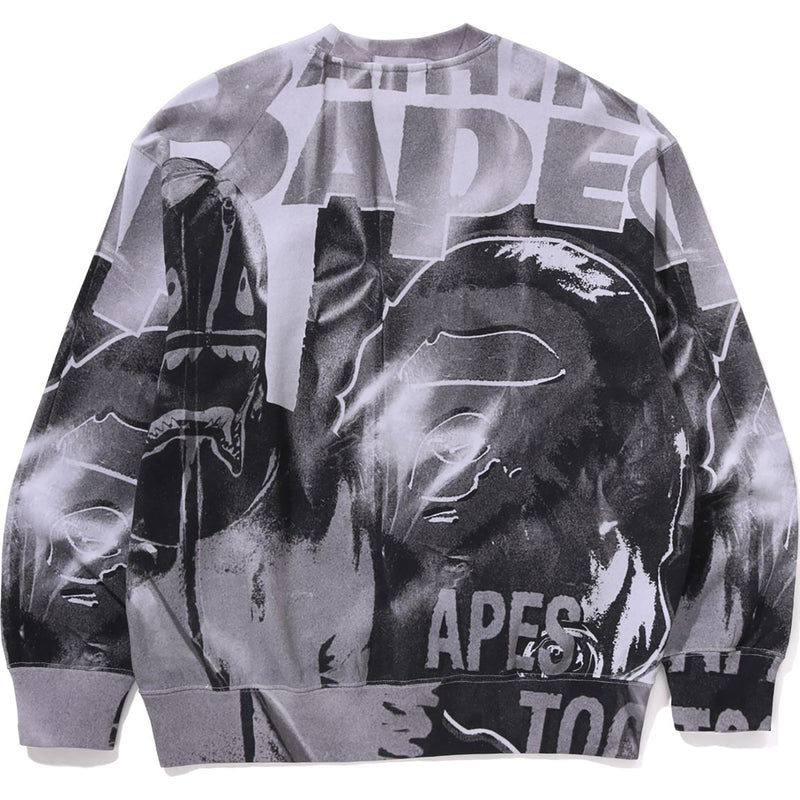 OVERPRINT RELAX FIT CREWNECK SWEATSHIRT MENS