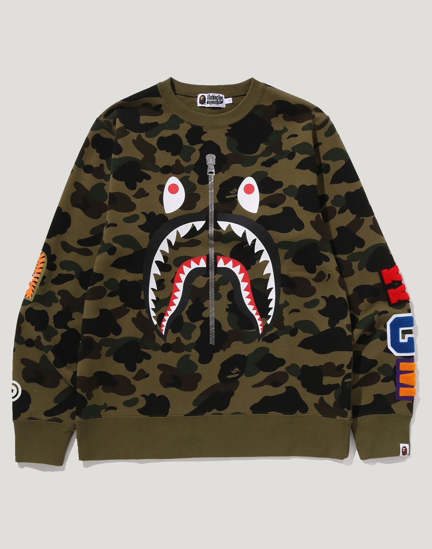 1ST CAMO SHARK CREWNECK SWEATSHIRT MENS