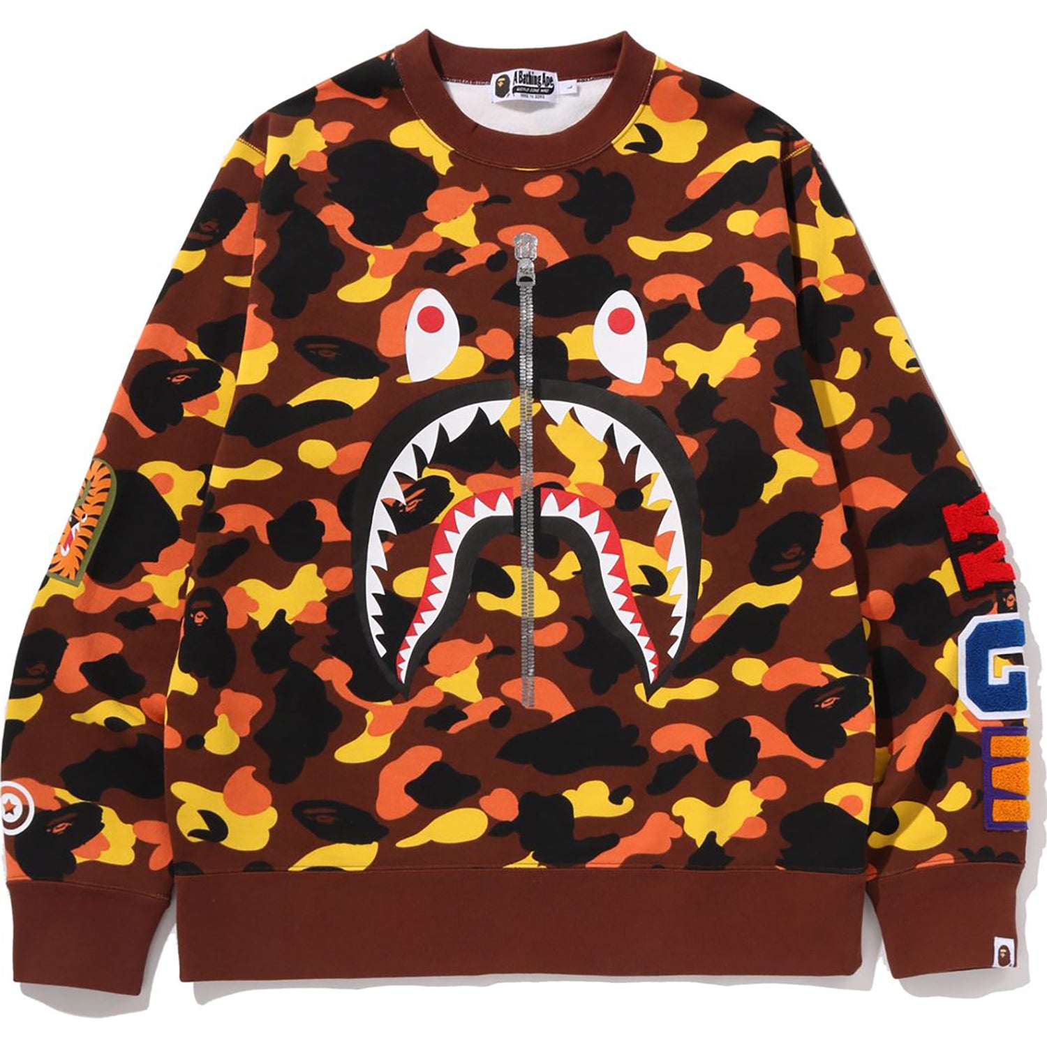 1ST CAMO SHARK Crewneck Sweatshirt - Men's Fall | BAPE – us.bape.com