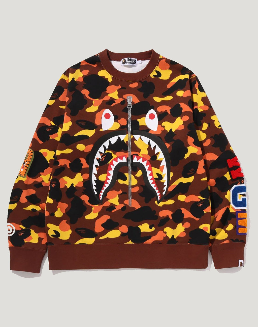 1ST CAMO SHARK CREWNECK SWEATSHIRT MENS
