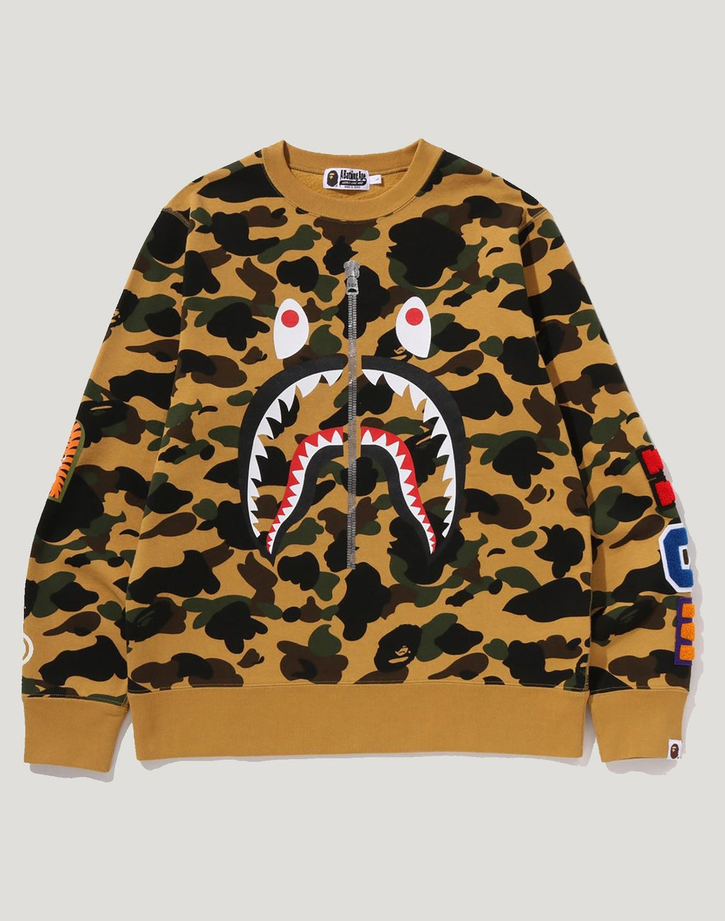 1ST CAMO SHARK CREWNECK SWEATSHIRT MENS