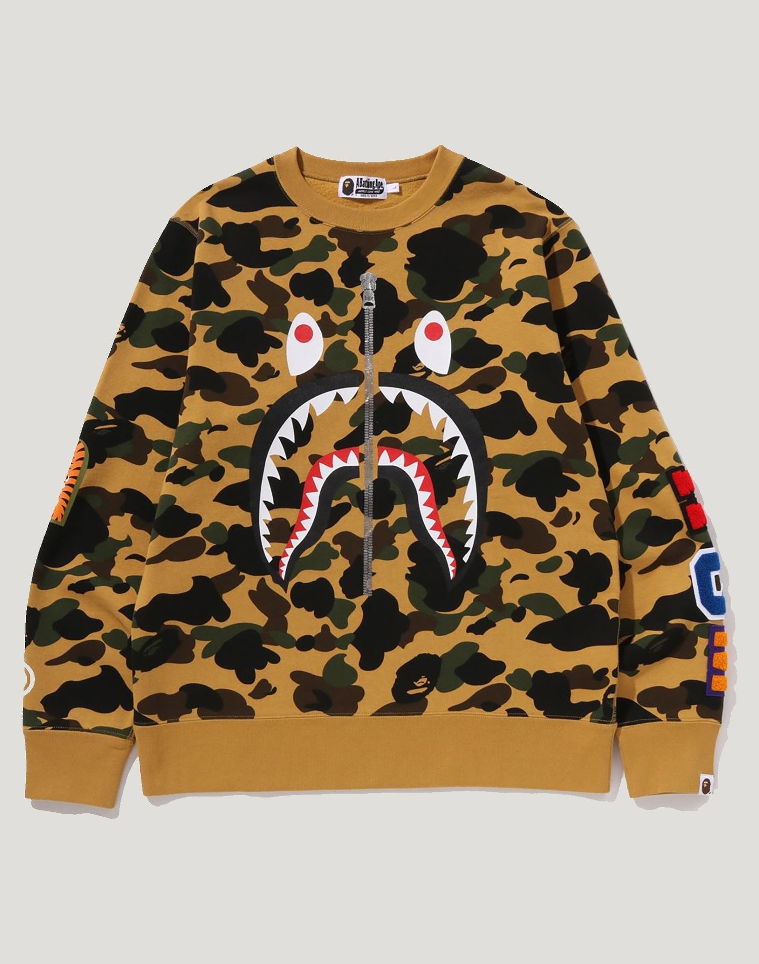 1ST CAMO SHARK CREWNECK SWEATSHIRT MENS