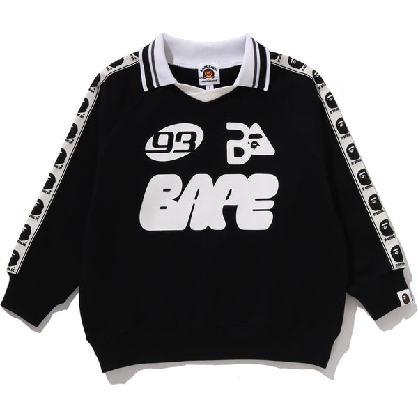 APE Kids Tape Logo Relaxed Fit Crewneck Sweatshirt Cotton 2025