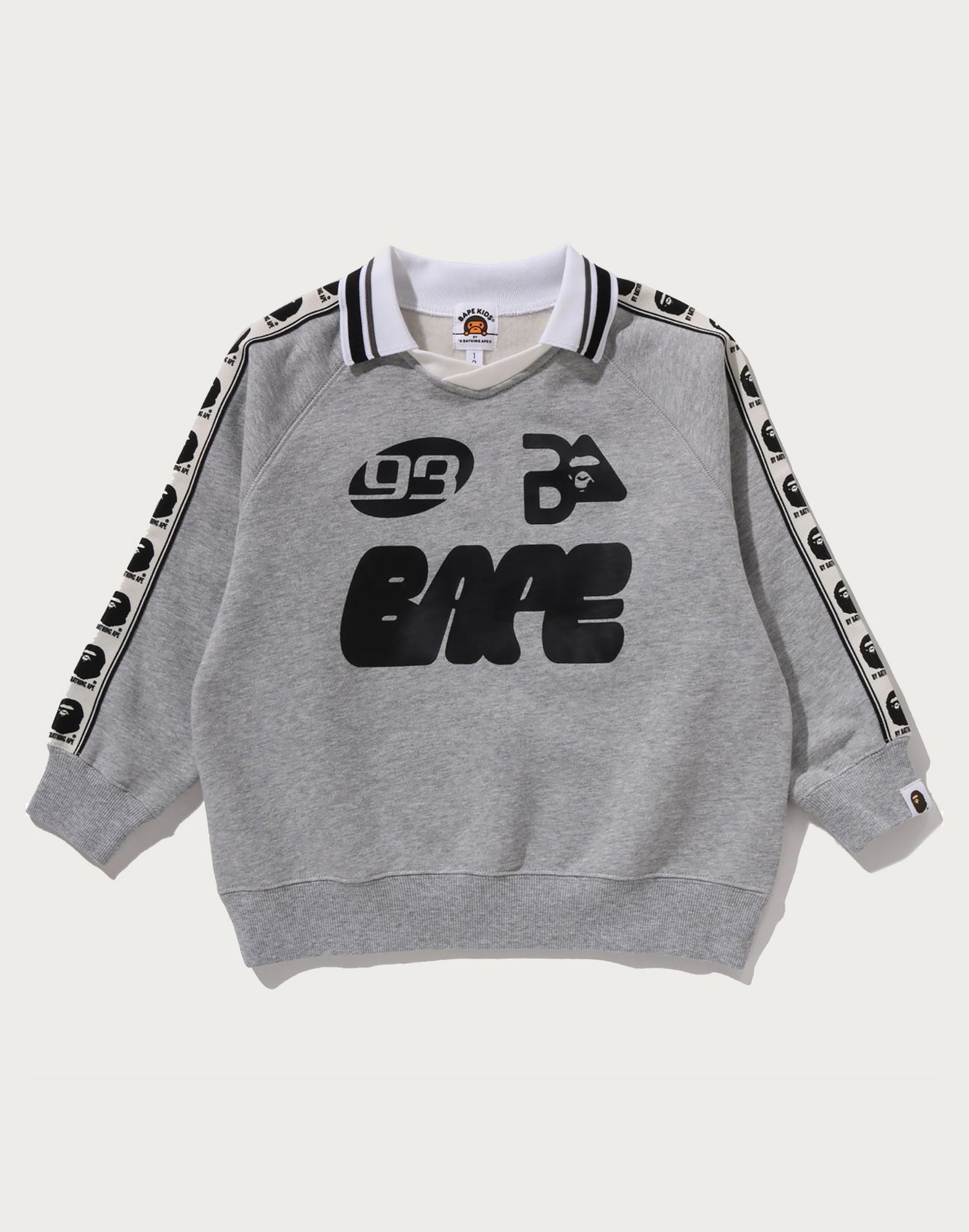 梅*ん様 【新品未使用】BAPE KIDS グレー スウェットシャツ 160 APE Kids Tape Logo Relaxed Fit Crewneck Sweatshirt Cotton 2025