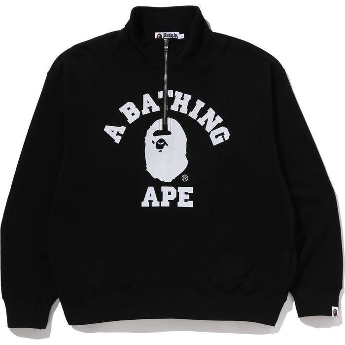 COLLEGE HALF ZIP RELAXED FIT CREWNECK SWEATSHIRT MENS