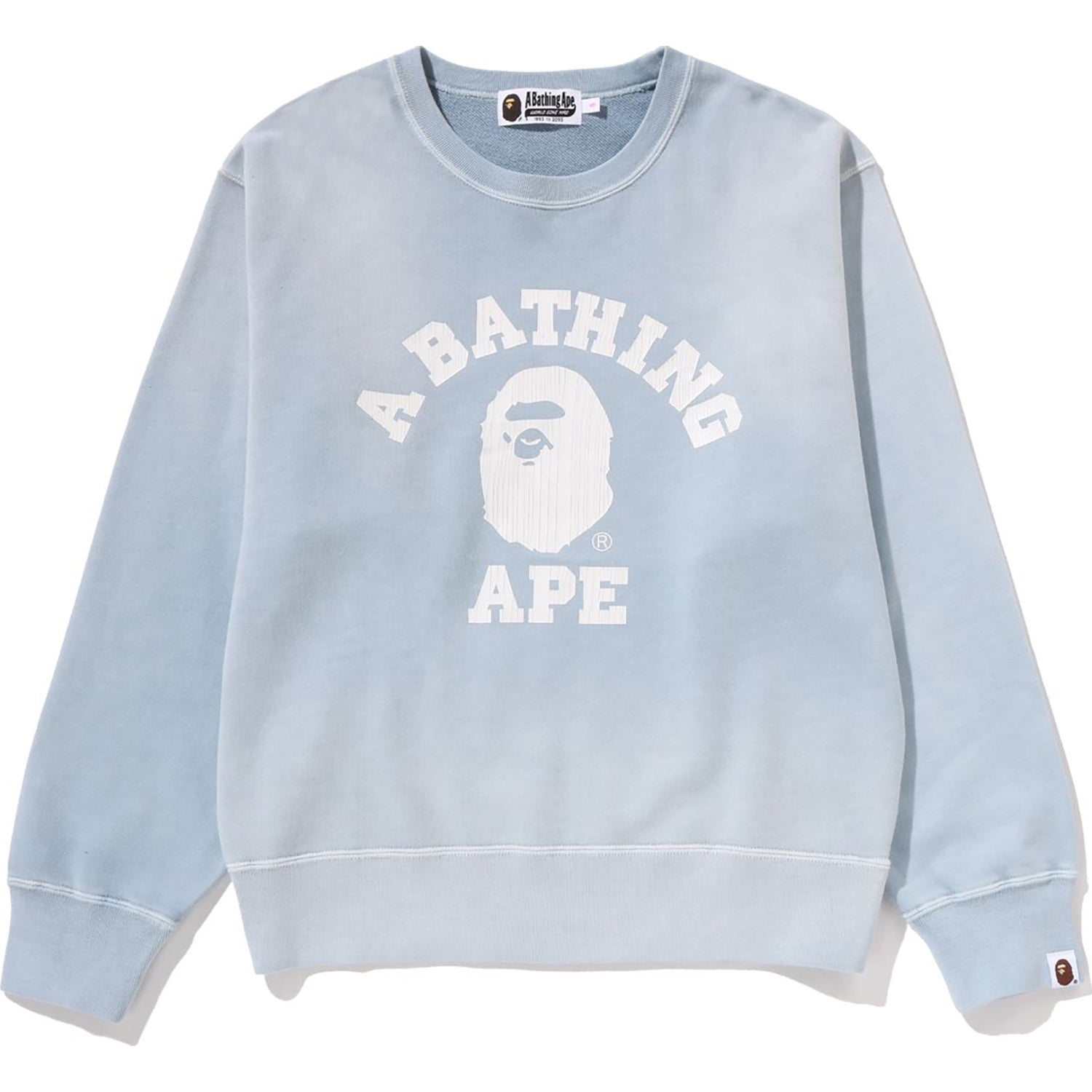 VINTAGE WASHED COLLEGE CREWNECK SWEATSHIRT LADIES