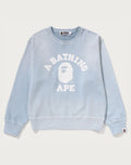 VINTAGE WASHED COLLEGE CREWNECK SWEATSHIRT LADIES