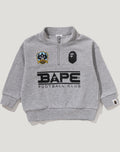 BAPE EMBROIDERY PATCH RELAXED FIT HALF ZIP SWEATSHIRT KIDS