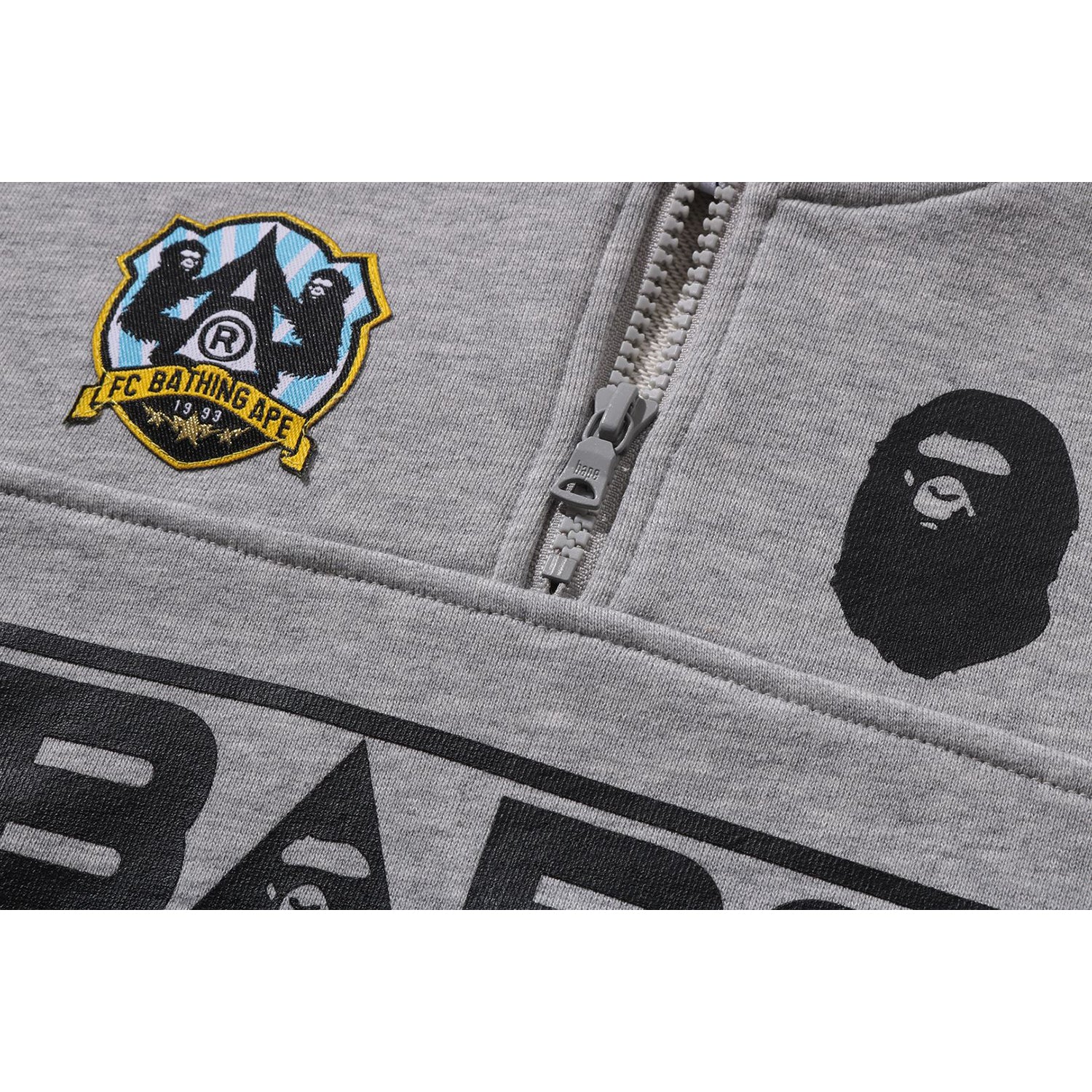 BAPE EMBROIDERY PATCH RELAXED FIT HALF ZIP SWEATSHIRT KIDS – us