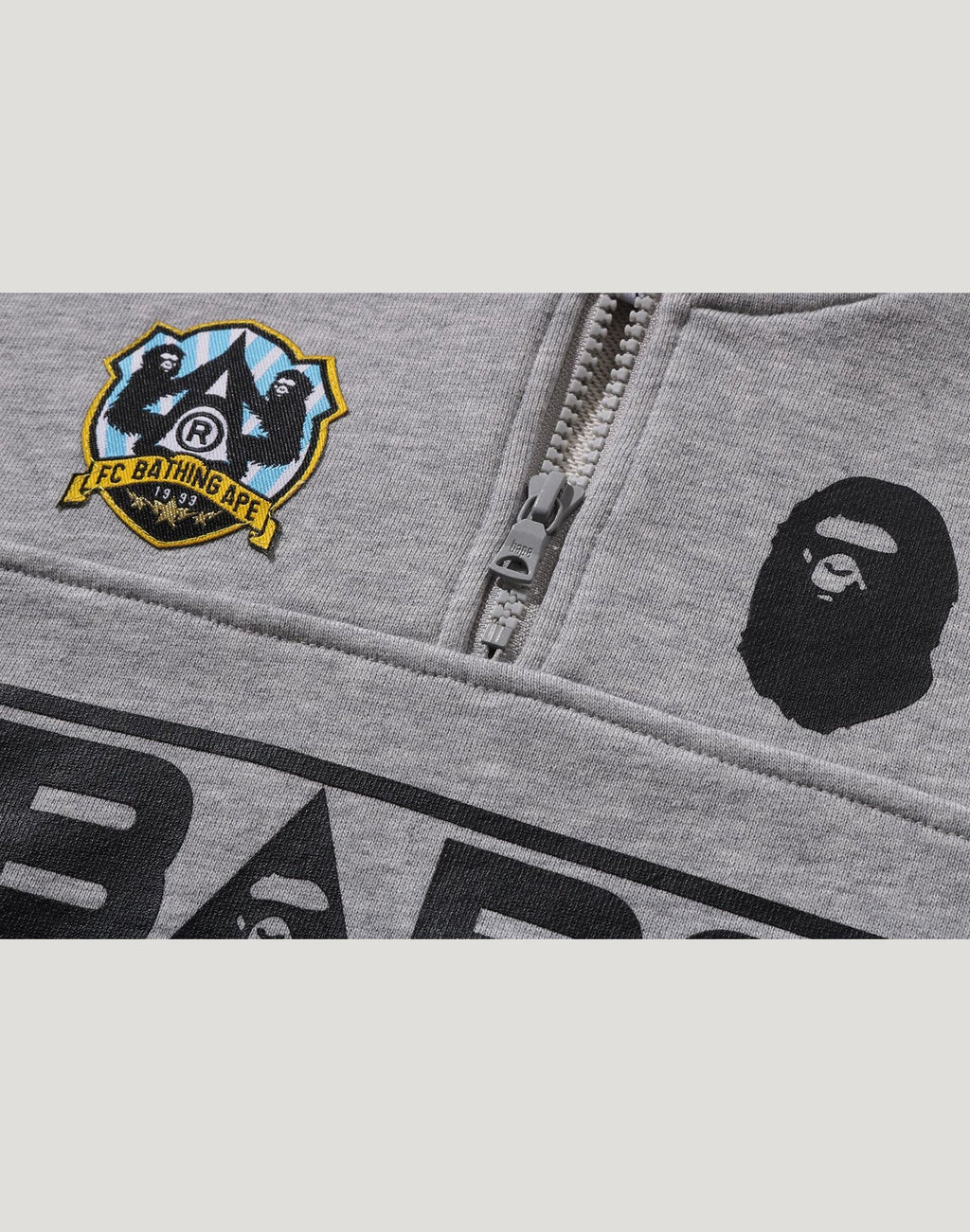 BAPE EMBROIDERY PATCH RELAXED FIT HALF ZIP SWEATSHIRT KIDS