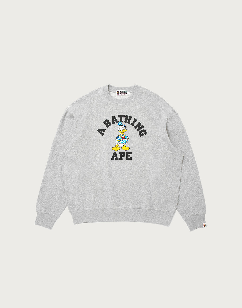 BAPE X DISNEY DONALD DUCK COLLEGE RELAXED FIT CREWNECK MENS