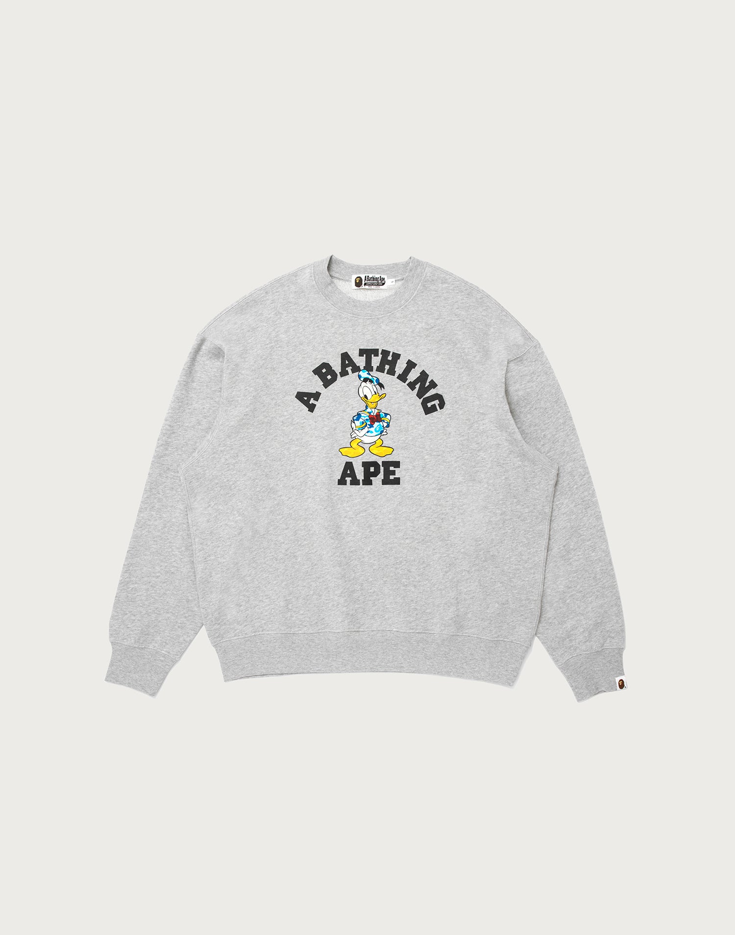 BAPE X DISNEY DONALD DUCK COLLEGE RELAXED FIT CREWNECK MENS