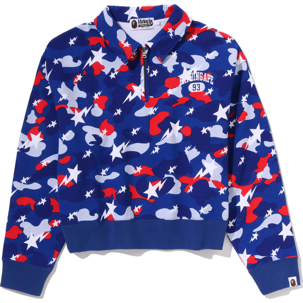 STA STRIKE CAMO POLO CROPPED CREWNECK SWEATSHIRT LADIES