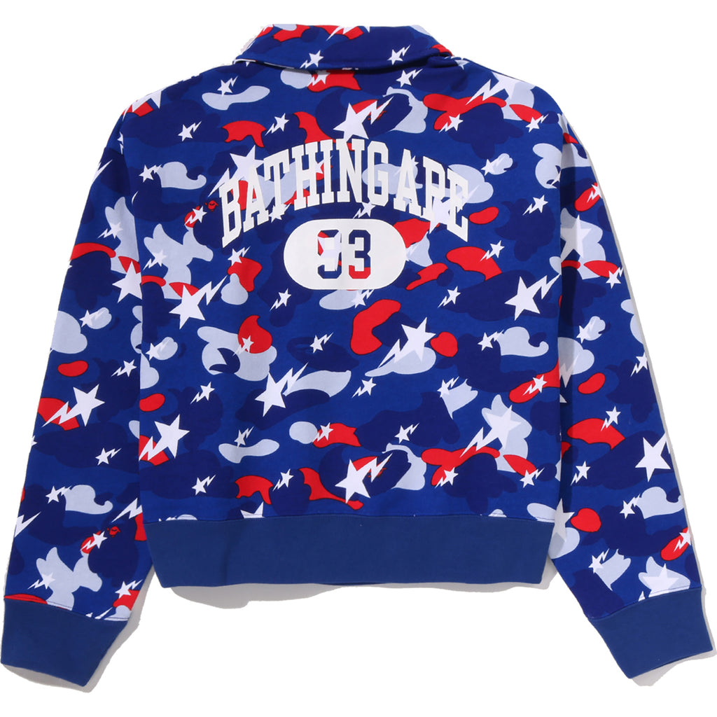 STA STRIKE CAMO POLO CROPPED CREWNECK SWEATSHIRT LADIES