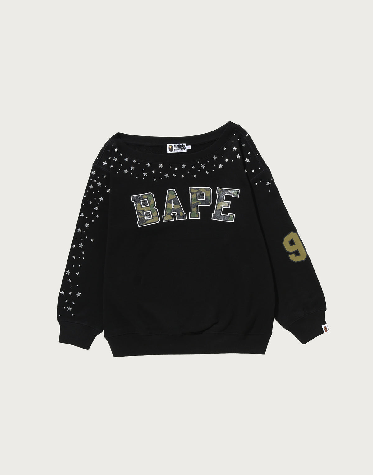 MULTI LOGO STUD DROP SHOULDER SWEATSHIRT LADIES