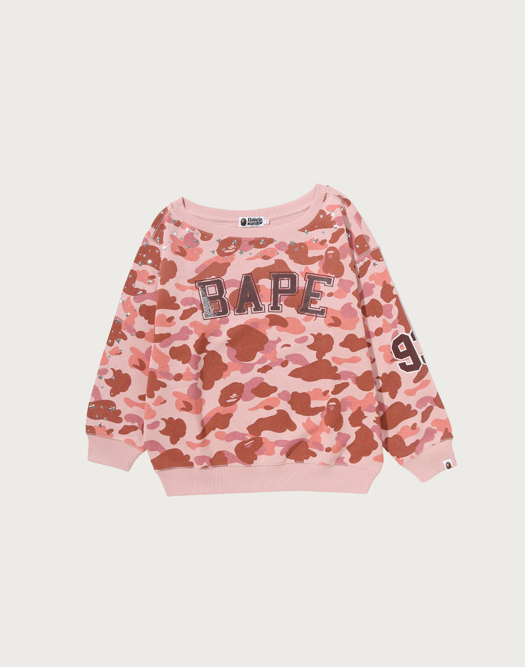 1ST CAMO MULTI LOGO STUD DROP SHOULDER SWEATSHIRT LADIES