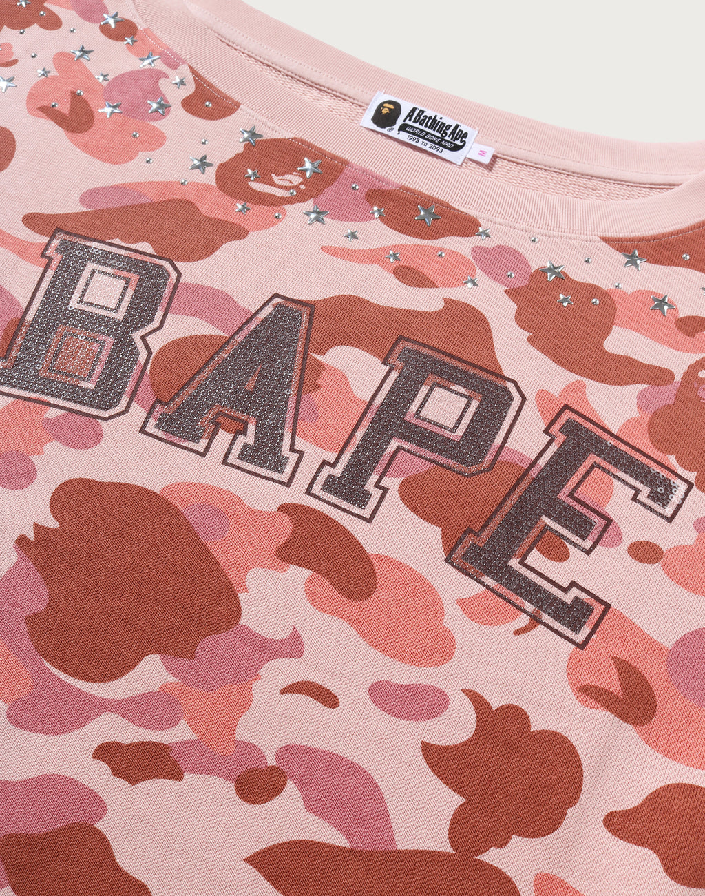 1ST CAMO MULTI LOGO STUD DROP SHOULDER SWEATSHIRT LADIES