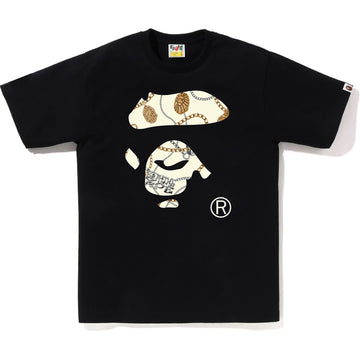 BAPE CHECK WGM APE HEAD OVERLAP TEE MENS