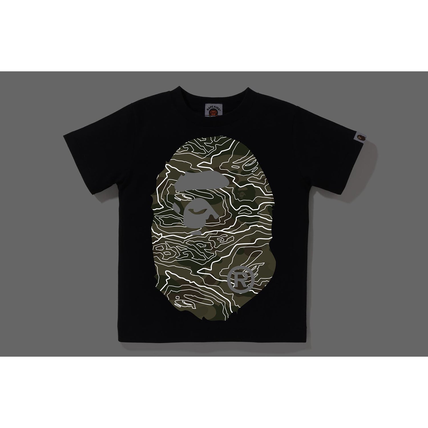 LAYERED LINE CAMO BIG APE HEAD TEE KIDS