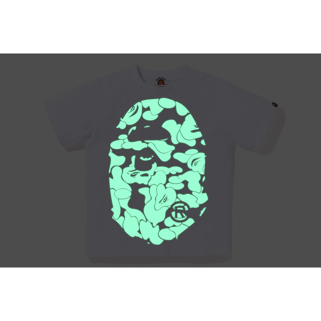 GLOW IN THE DARK CAMO BIG APE HEAD TEE KIDS | us.bape.com