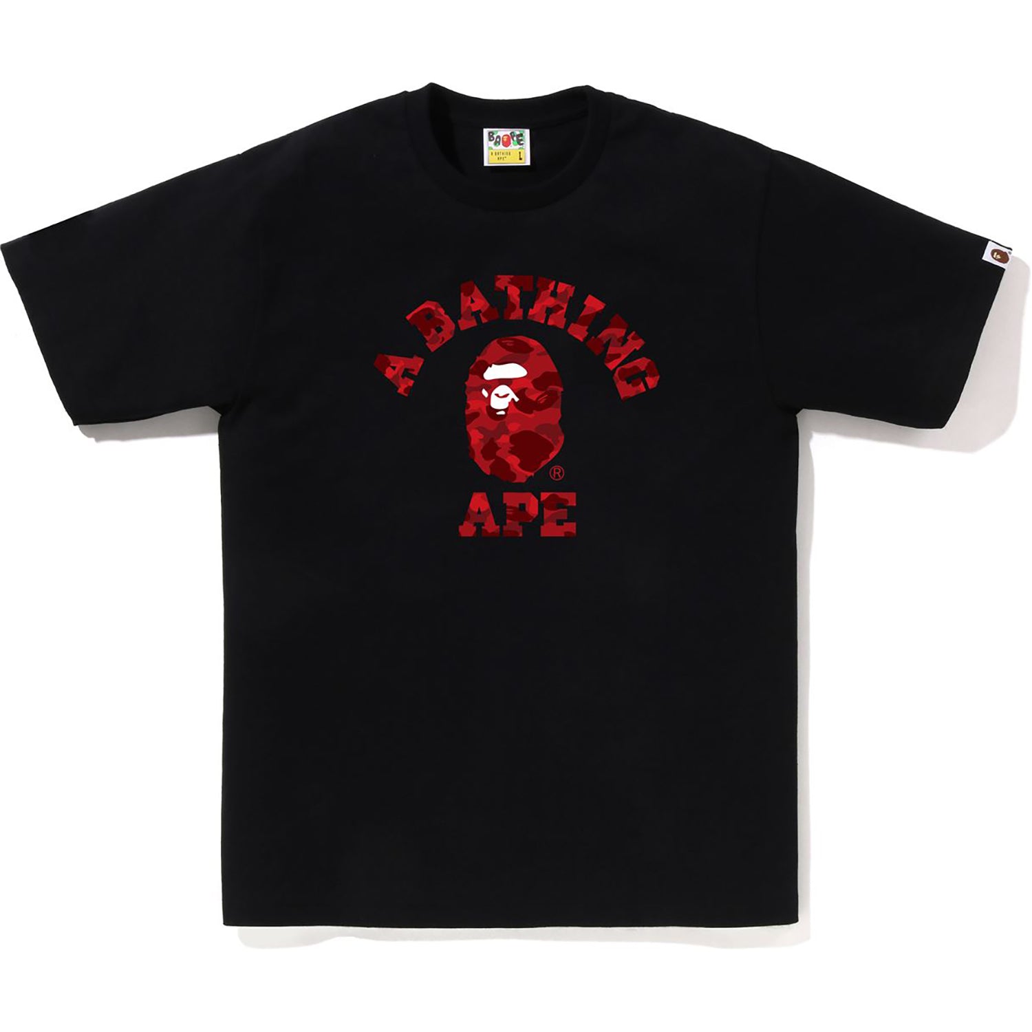 A BATHING APE College black red/yellow outlets tee