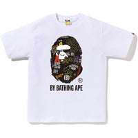 HAND DRAW PATTERN BY BATHING APE TEE MENS