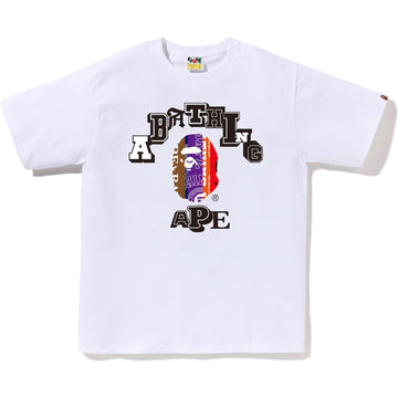 BAPE CHECK WGM APE HEAD OVERLAP TEE MENS