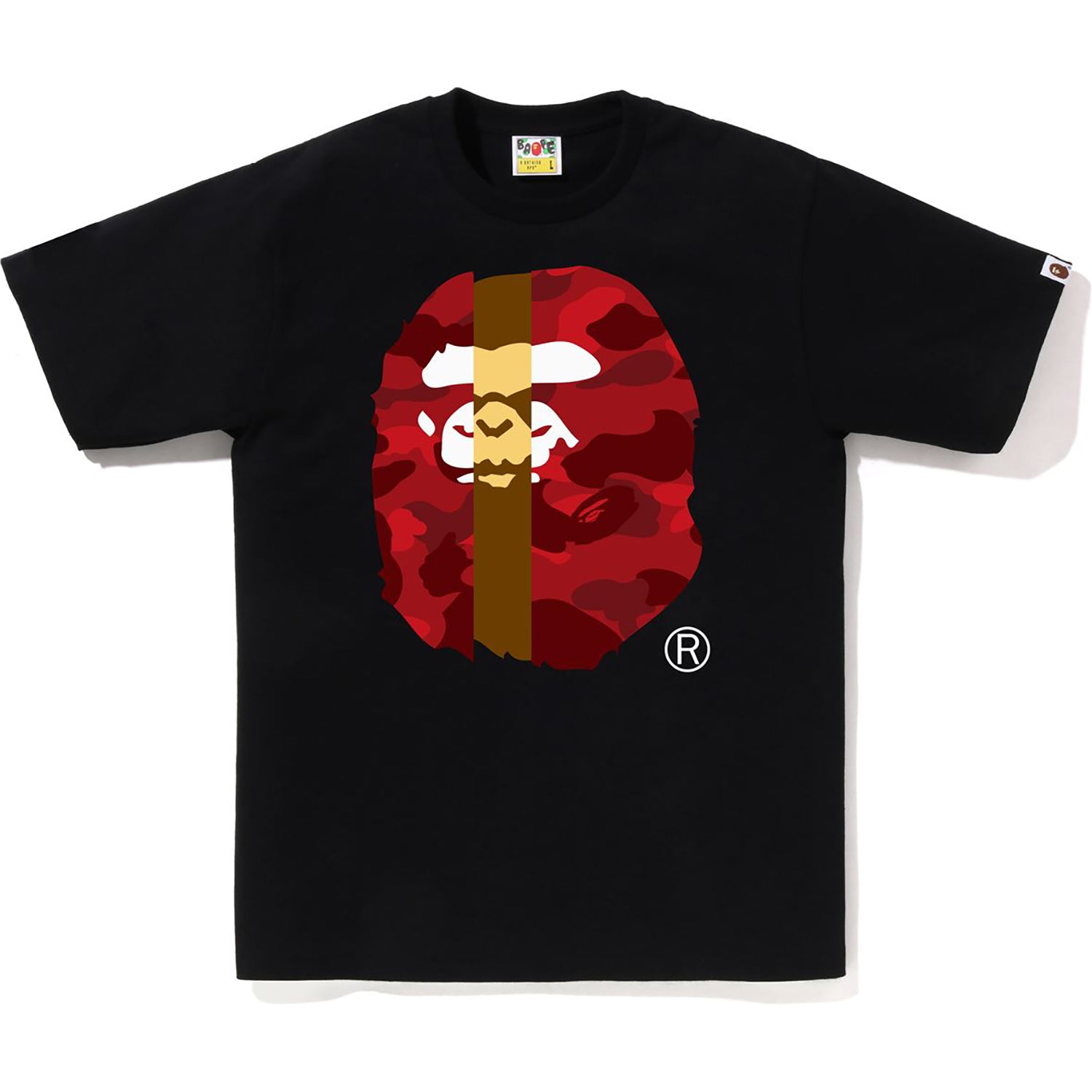 A Bathing Ape Color Camo Transform Big Ape Head Tee Bape Official Website White Navy XL