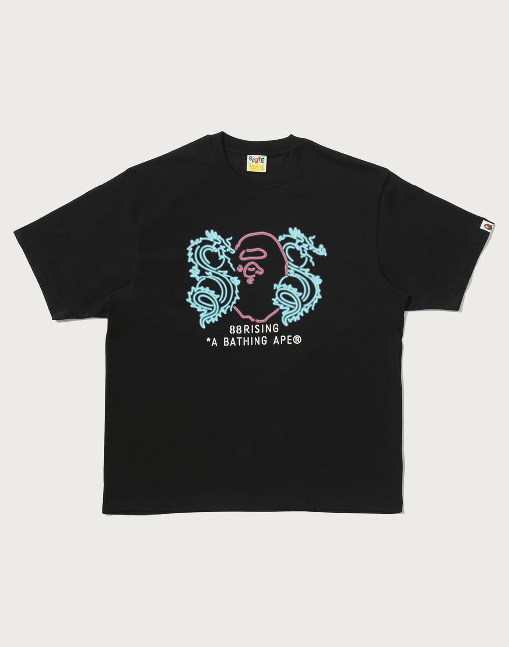 BAPE X 88RISING NEON LOGO RELAXED FIT TEE MENS