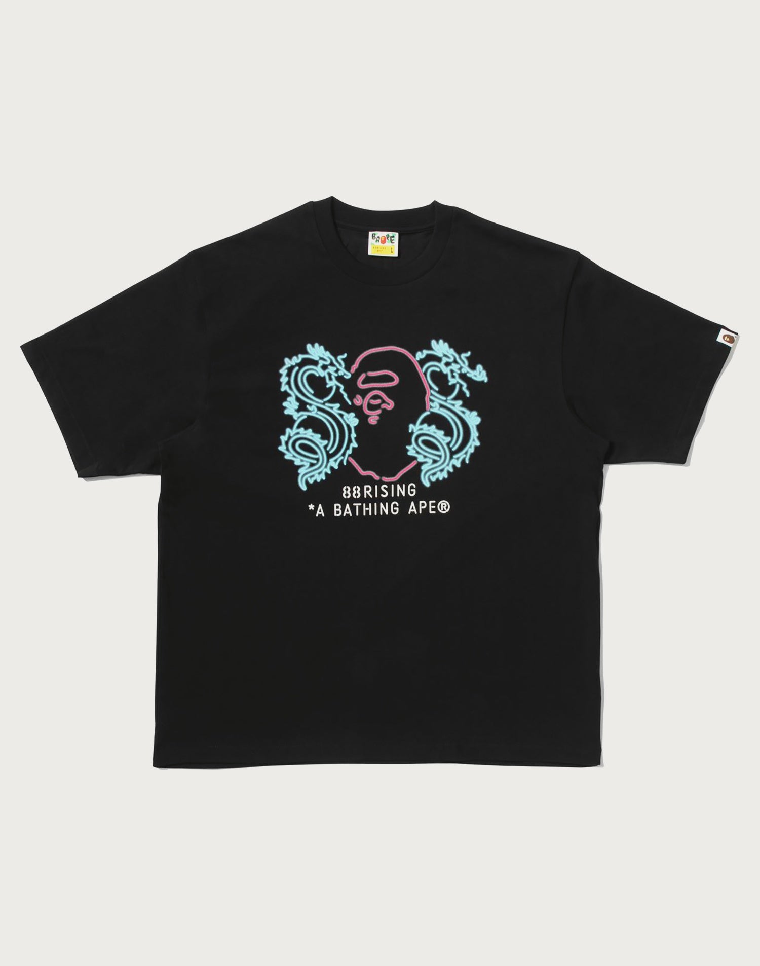 BAPE X 88RISING NEON LOGO RELAXED FIT TEE MENS