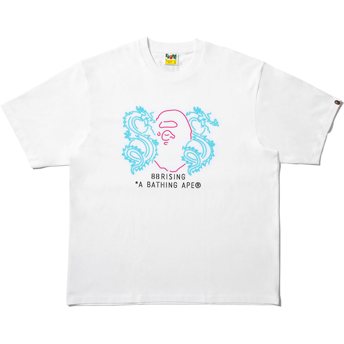 BAPE X 88RISING NEON LOGO RELAXED FIT TEE MENS
