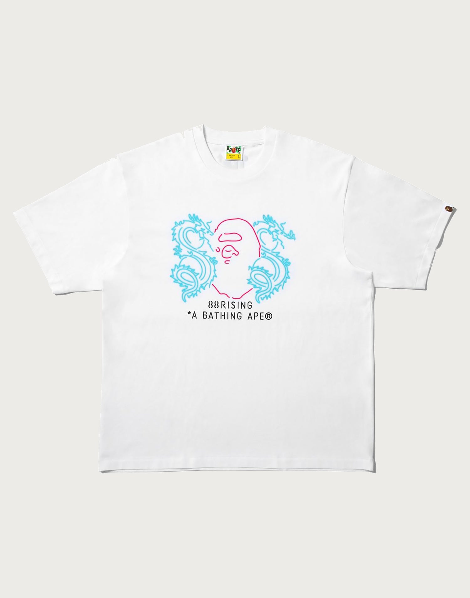 BAPE X 88RISING NEON LOGO RELAXED FIT TEE MENS