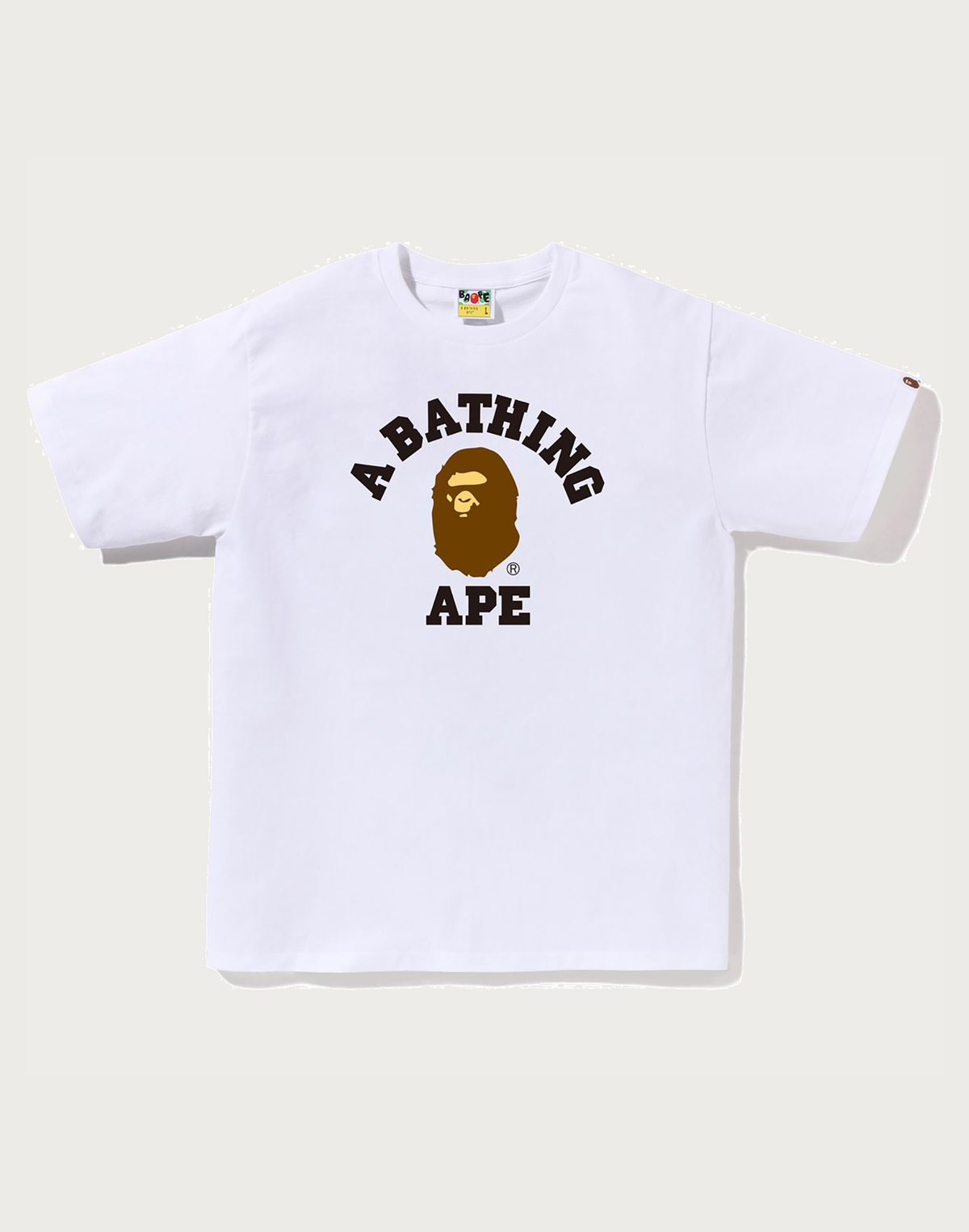 BAPE Mens Cotton Classic Ape Head College T-Shirt – Iconic