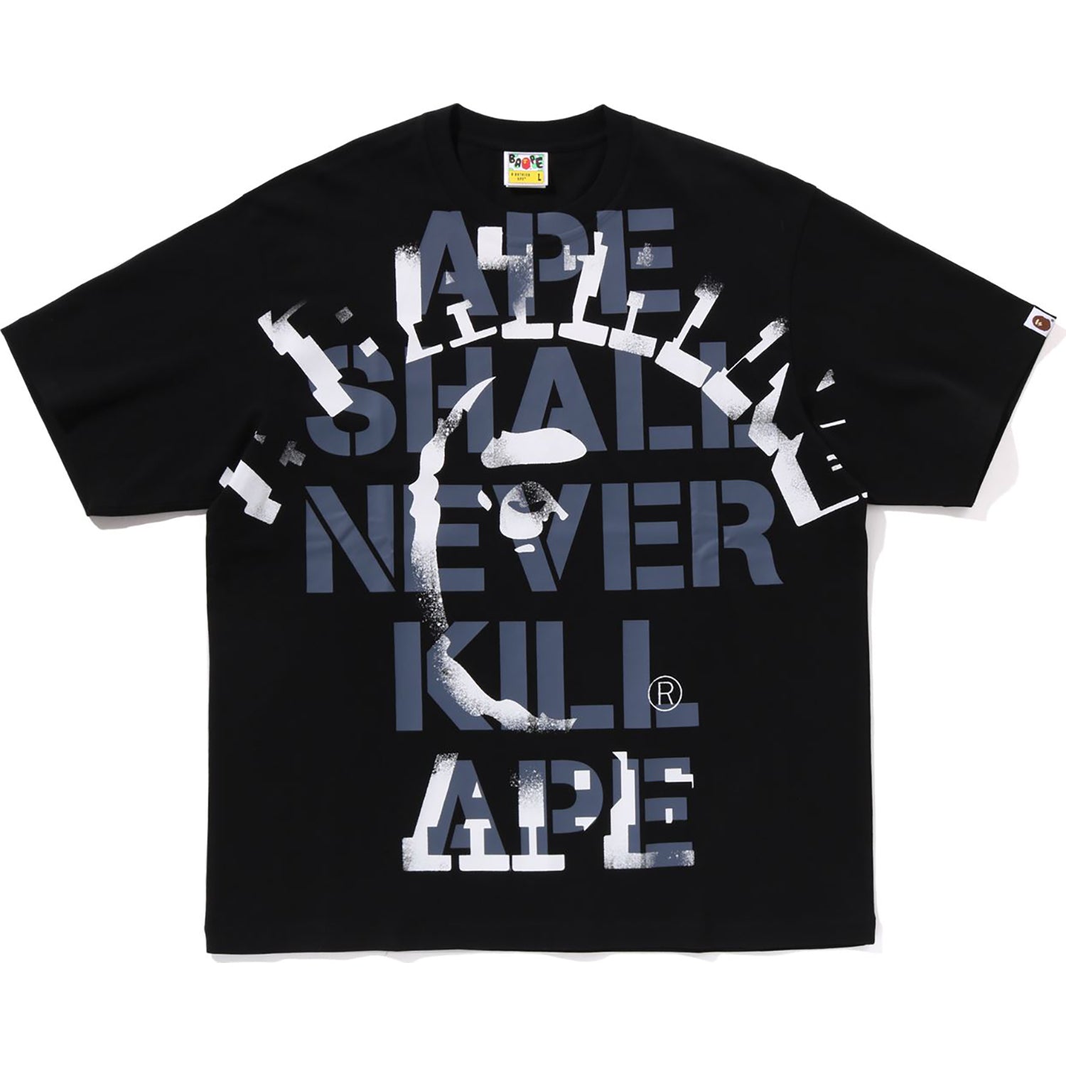 【A BATHING APE】SPRAY PRINT BATHING APE LOGO RELAXED FITTEE SPRAY PRINT BATHING APE LOGO RELAXED FIT TEE MENS – us.bape.com
