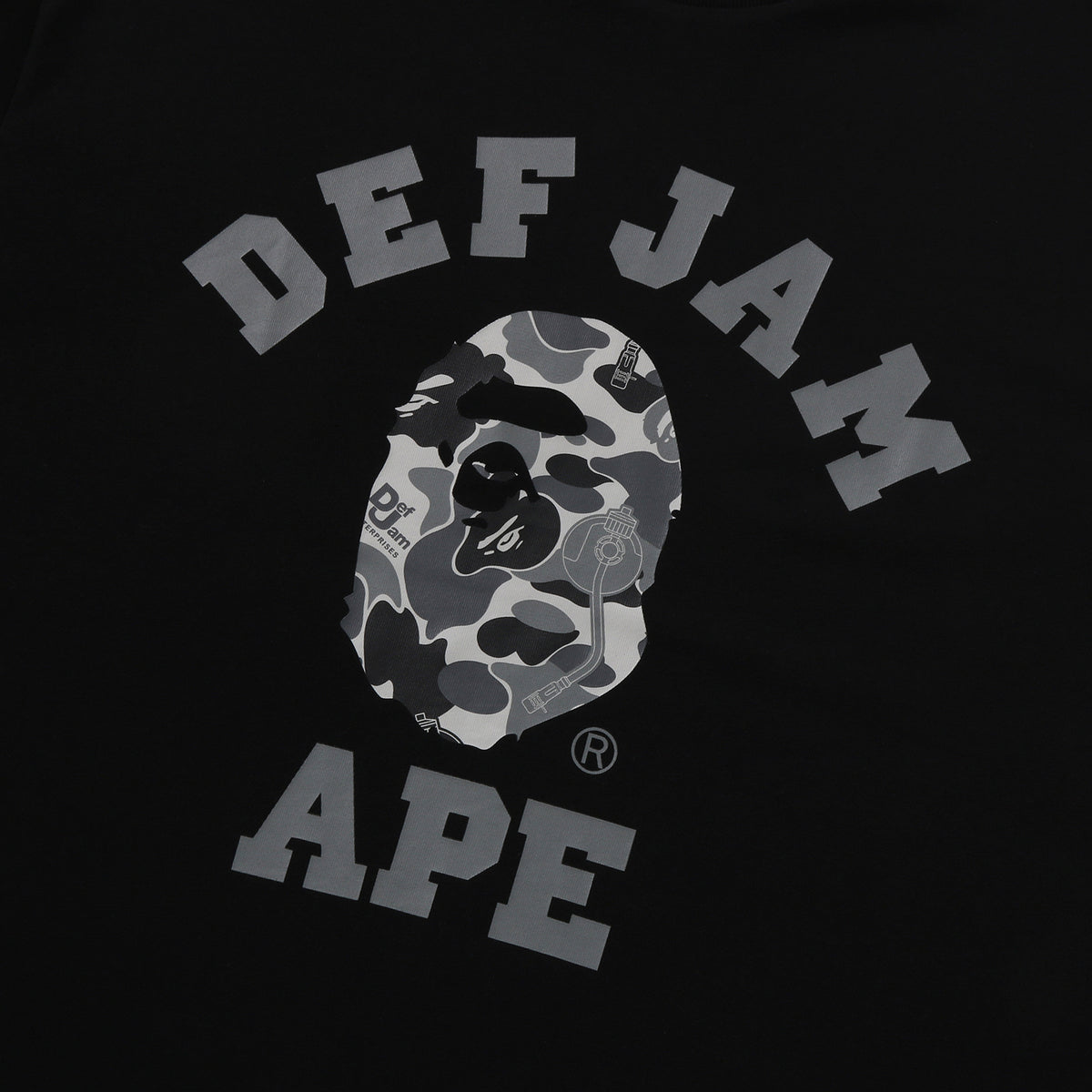 BAPE X DEF JAM CAMO COLLEGE RELAXED FIT TEE MENS
