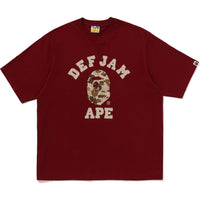 BAPE X DEF JAM CAMO COLLEGE RELAXED FIT TEE MENS