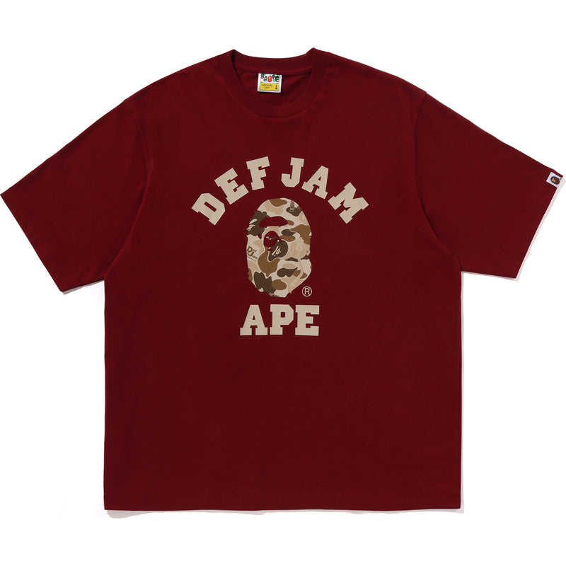 BAPE X DEF JAM CAMO COLLEGE RELAXED FIT TEE MENS