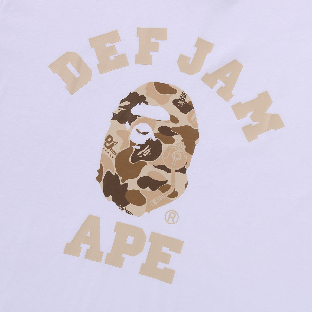 BAPE X DEF JAM CAMO COLLEGE RELAXED FIT TEE MENS
