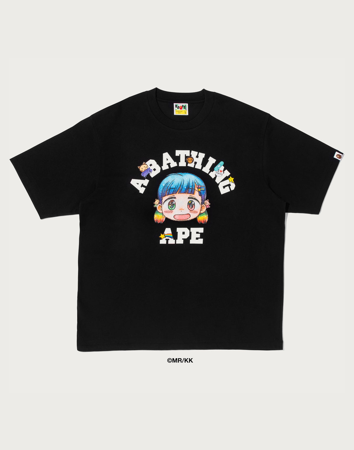 BAPE X MR. COLLEGE RELAXED FIT TEE MENS