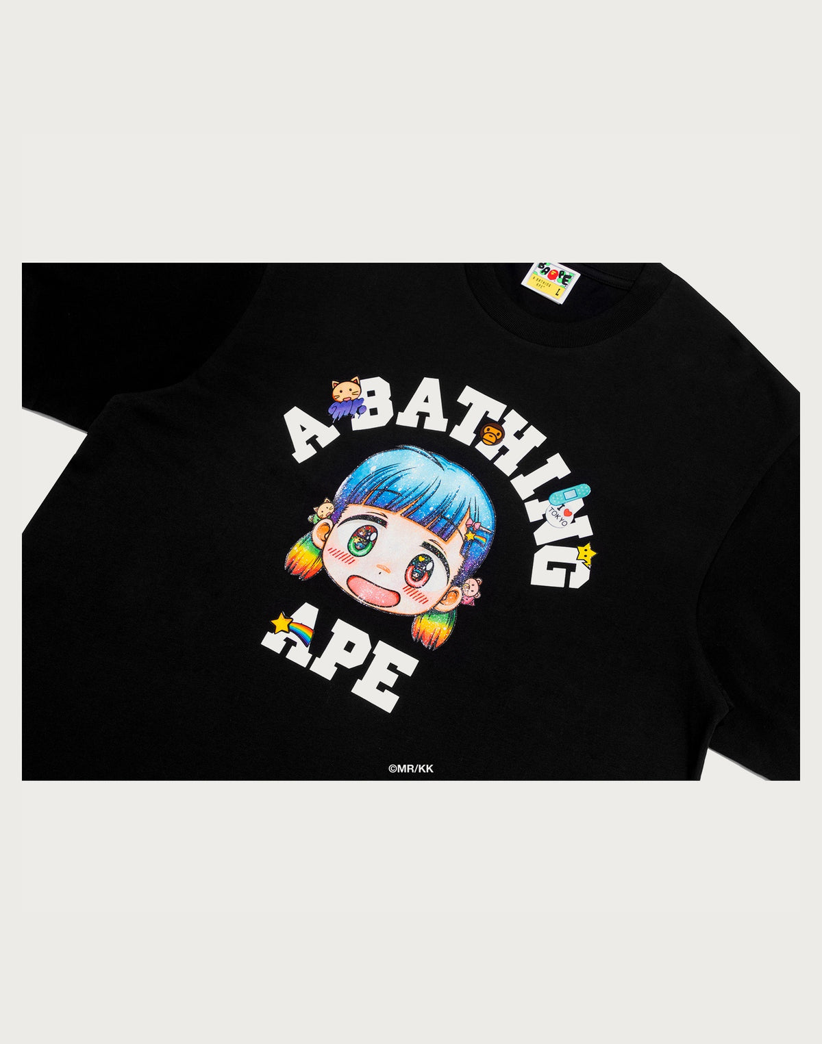 BAPE X MR. COLLEGE RELAXED FIT TEE MENS
