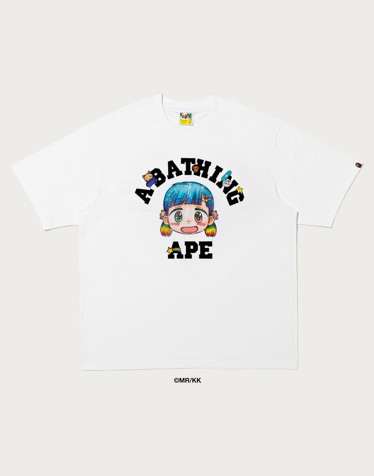 BAPE X MR. COLLEGE RELAXED FIT TEE MENS