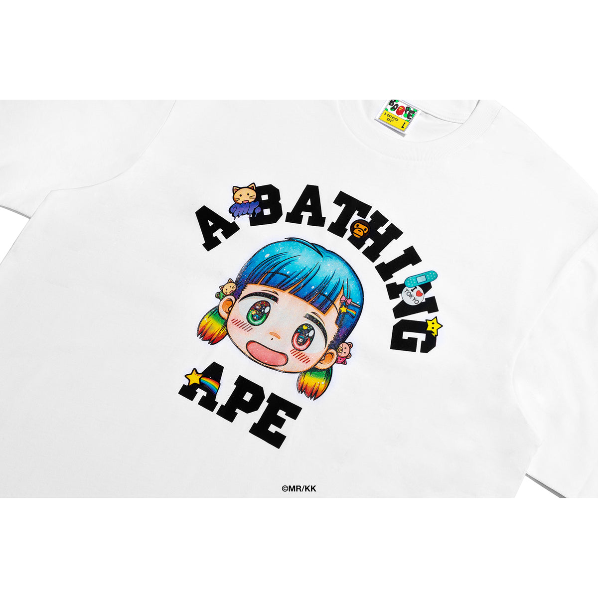 BAPE X MR. COLLEGE RELAXED FIT TEE MENS