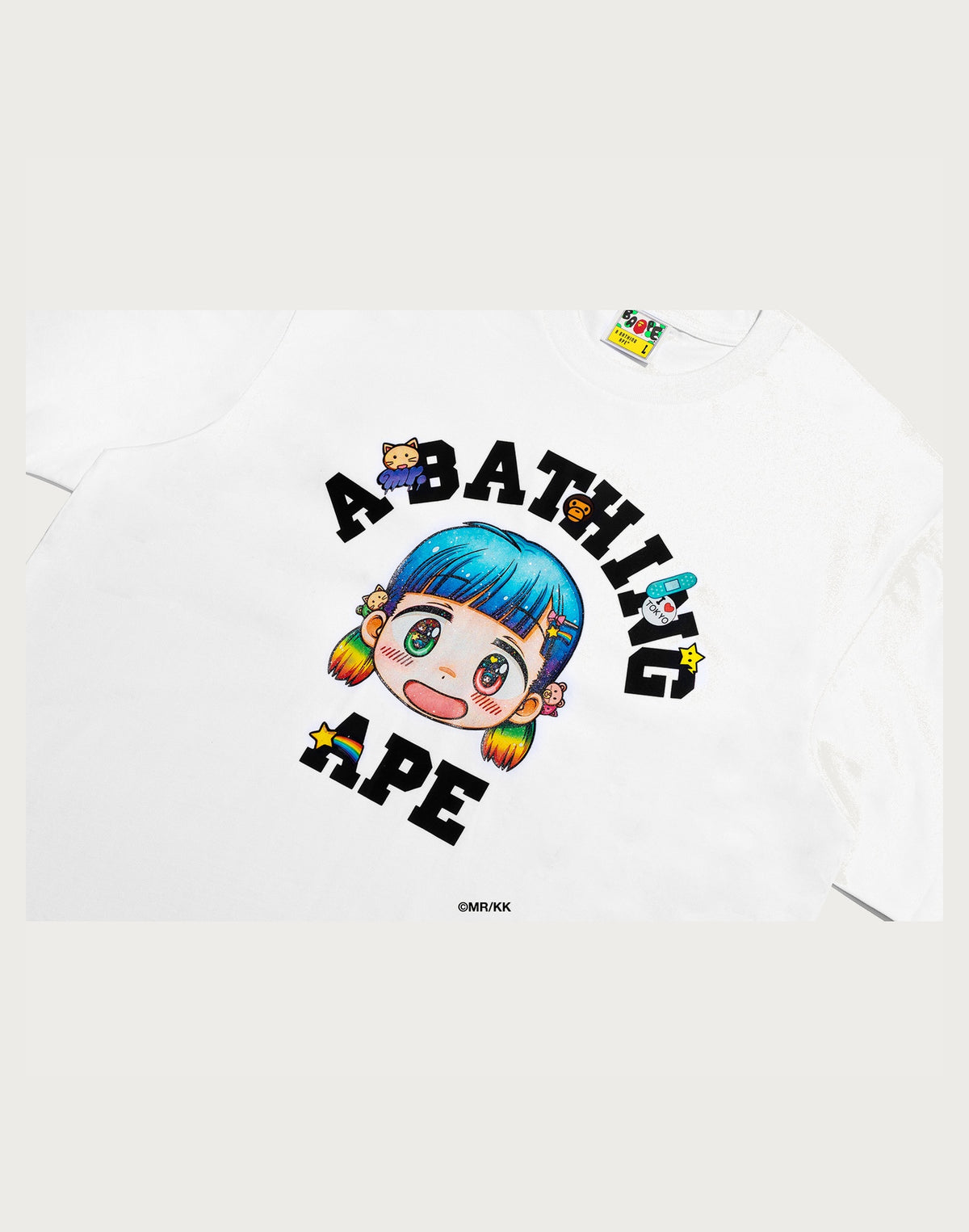 BAPE X MR. COLLEGE RELAXED FIT TEE MENS