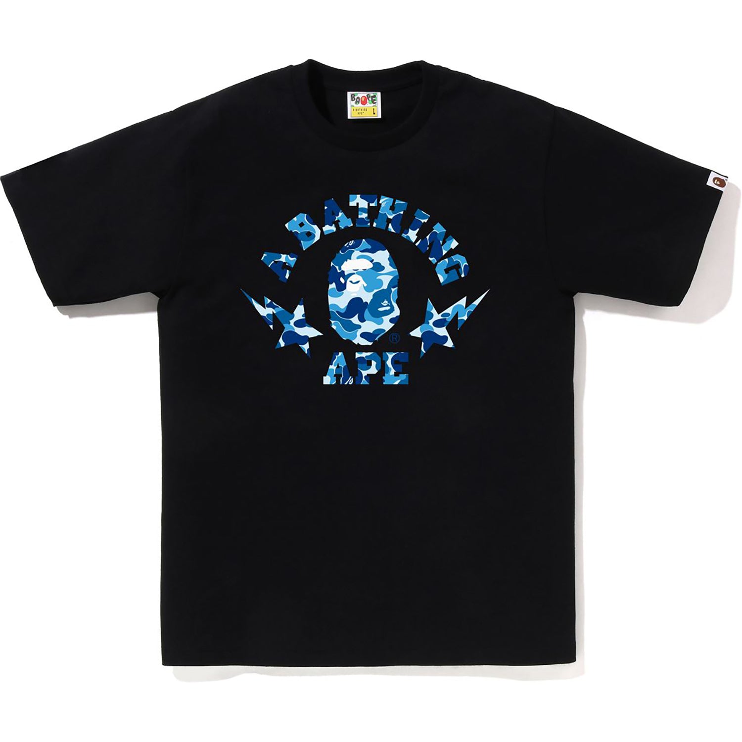 ABC CAMO RELAXED FIT BAPE LOGO TEE 青 カモ柄 ABC CAMO RELAXED FIT BAPE LOGO TEE 青 カモ柄 A BATHING APE