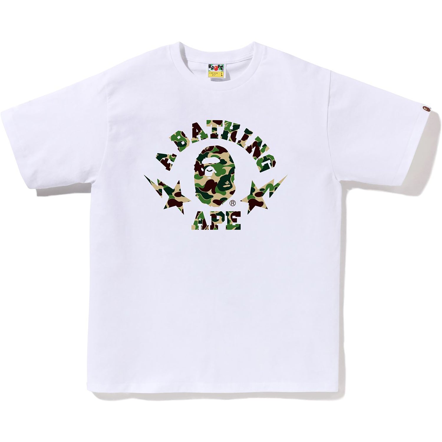 BAPE Mens ABC CAMO STA College T-Shirt - Stylish Cotton T-Shirt
