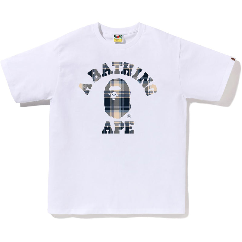 BAPE CHECK COLLEGE TEE MENS